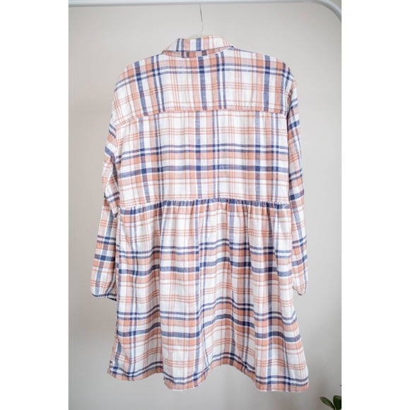 American Eagle NWOT Women’s Plaid Flannel Babydoll Shirt Dress Button-Down SZ S - Picture 8 of 9